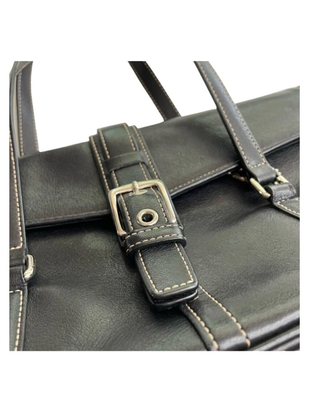 Vintage Coach Black Leather Handbag Genuine Leather Classic Shoulder Purse - Picture 3 of 16